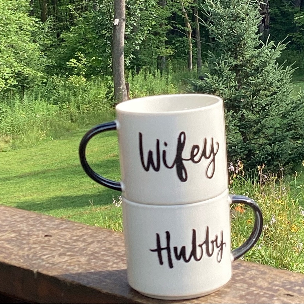 Wifey & Hubby Coffee Mugs Wedding Gift 
  Perfect for Newlyweds or Anniversary